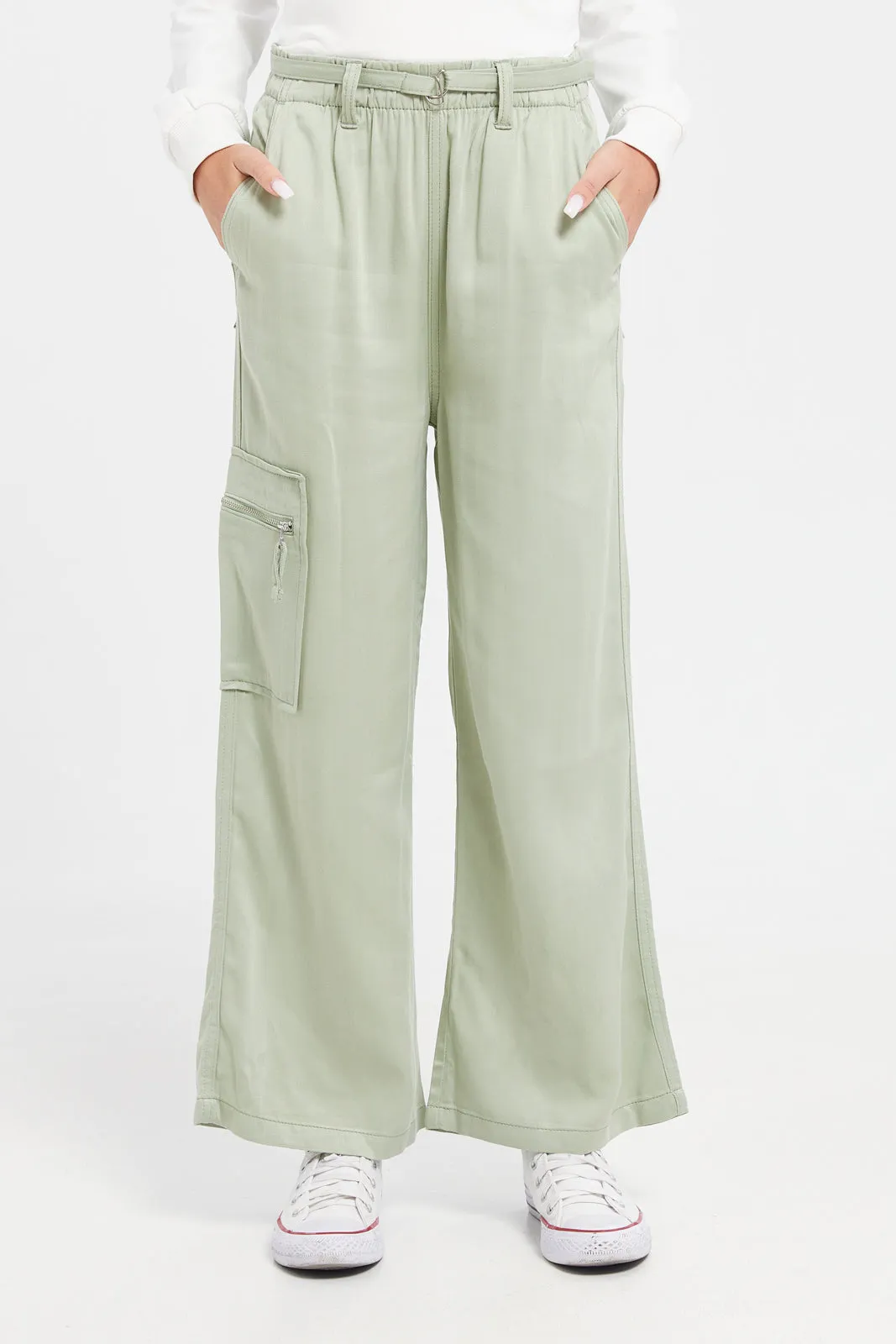 Senior Girls Mint Cargo Pocket Trouser