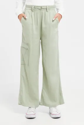 Senior Girls Mint Cargo Pocket Trouser