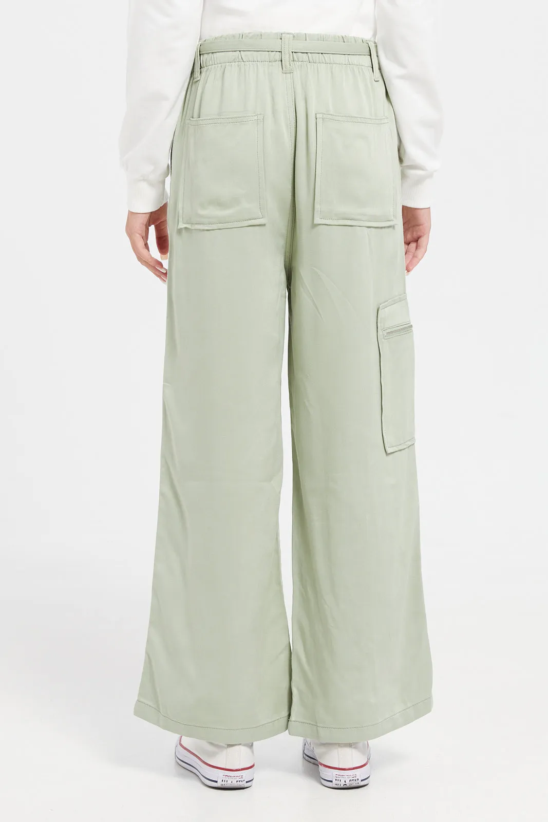 Senior Girls Mint Cargo Pocket Trouser