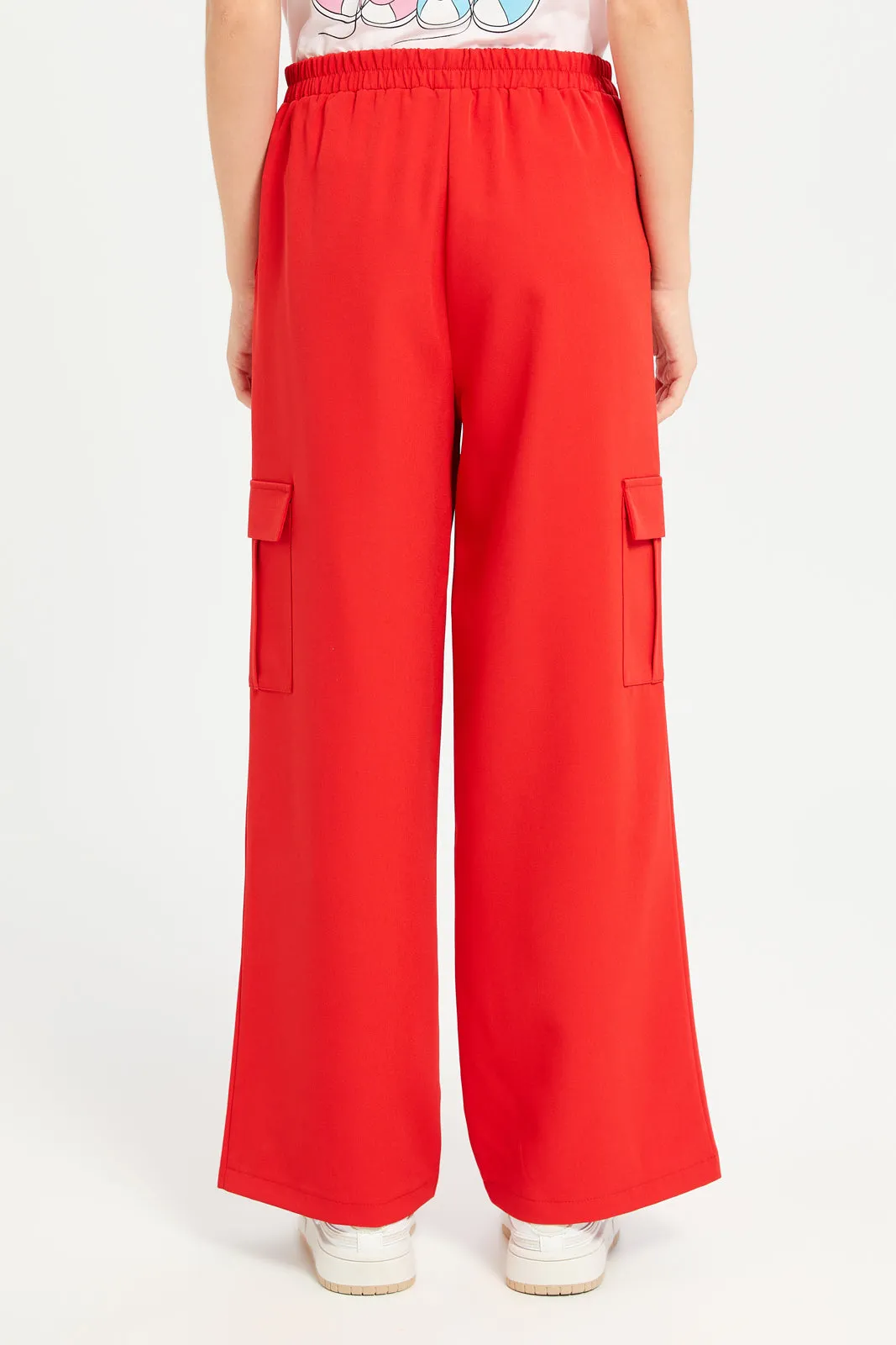 Senior Girls Red Cargo Pants