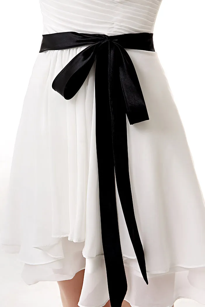 Simple Pleated White Homecoming Dresses