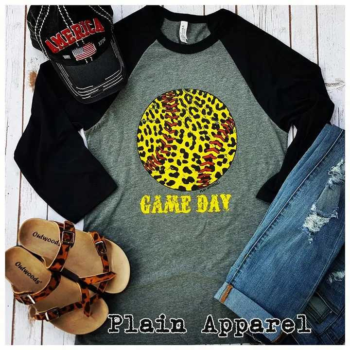 Softball Leopard Raglan