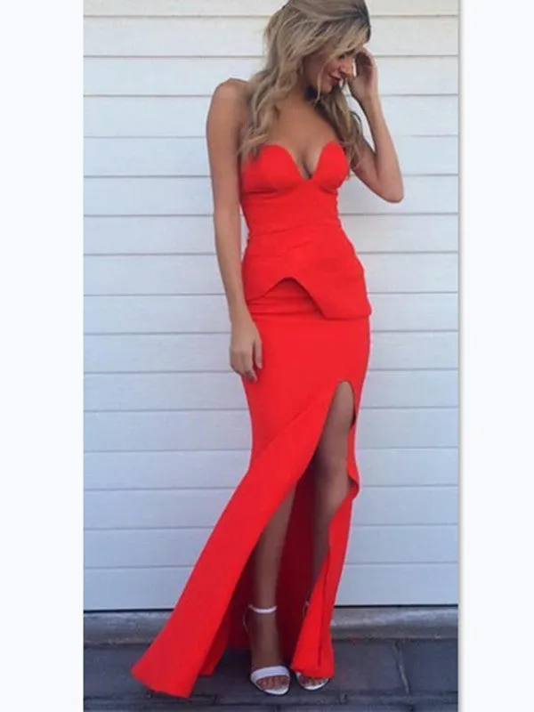 Strapless Simple Prom Dresses 2020, Mermaid Prom Dresses