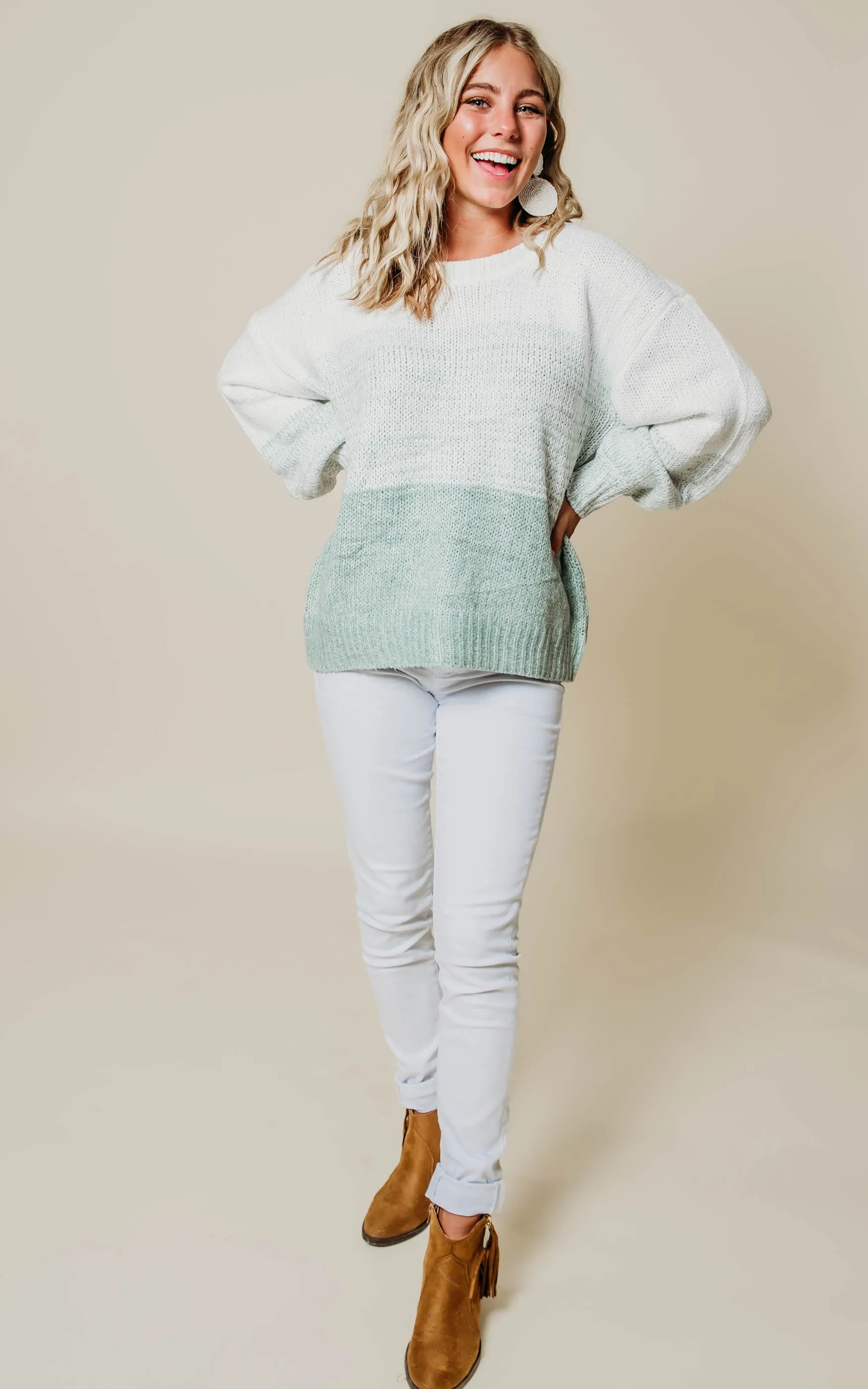 STRIPED OMBRE SOFT KNIT SWEATER | FINAL SALE