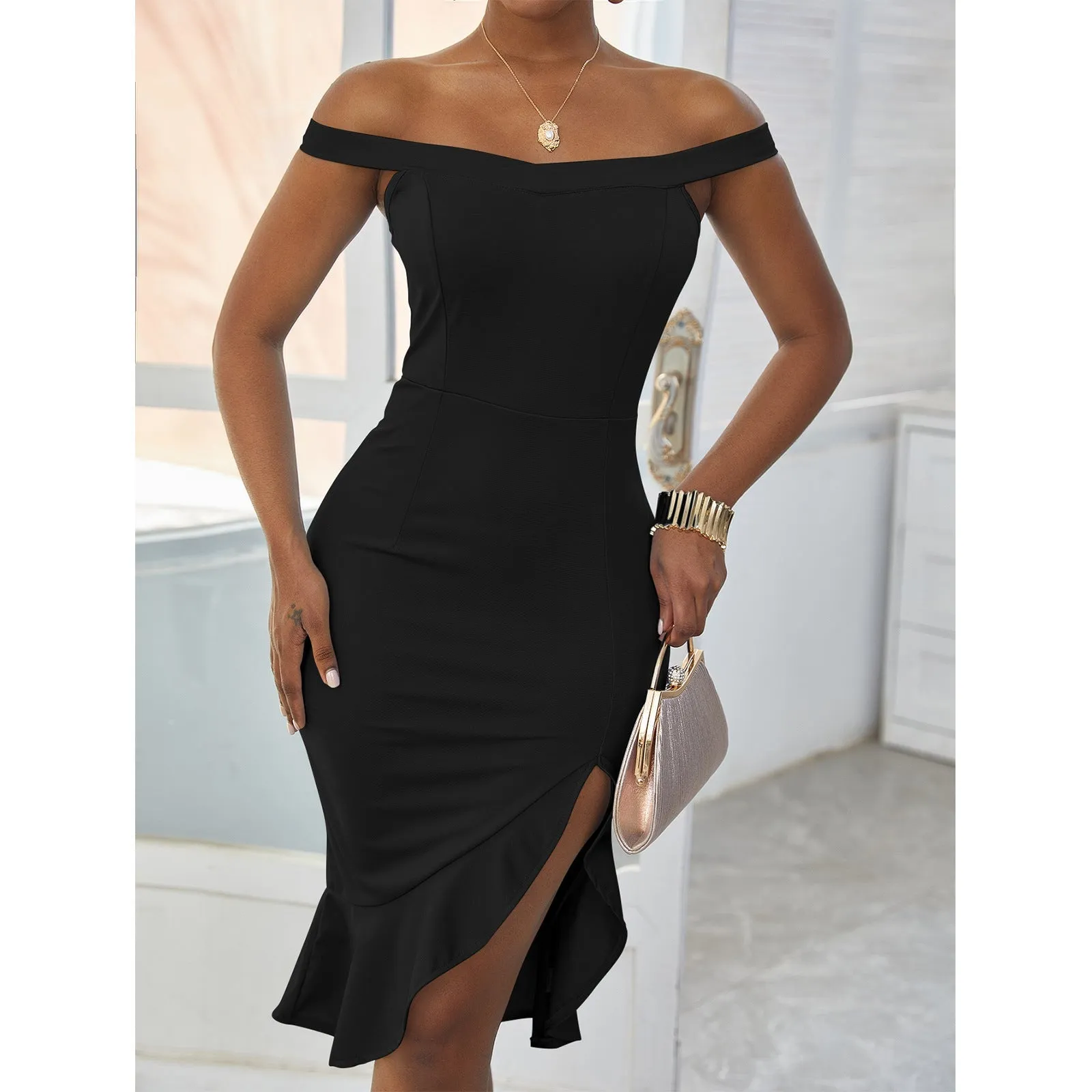 TastyHottie - Women Sexy Flounce Midi Dresses Elegant Empire Club Dress