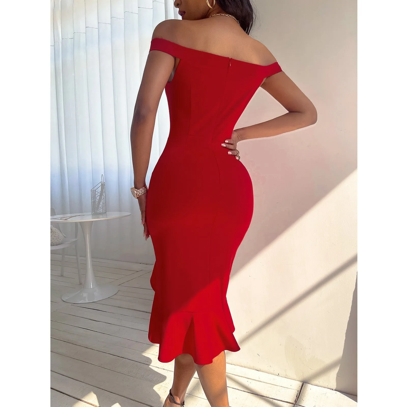 TastyHottie - Women Sexy Flounce Midi Dresses Elegant Empire Club Dress