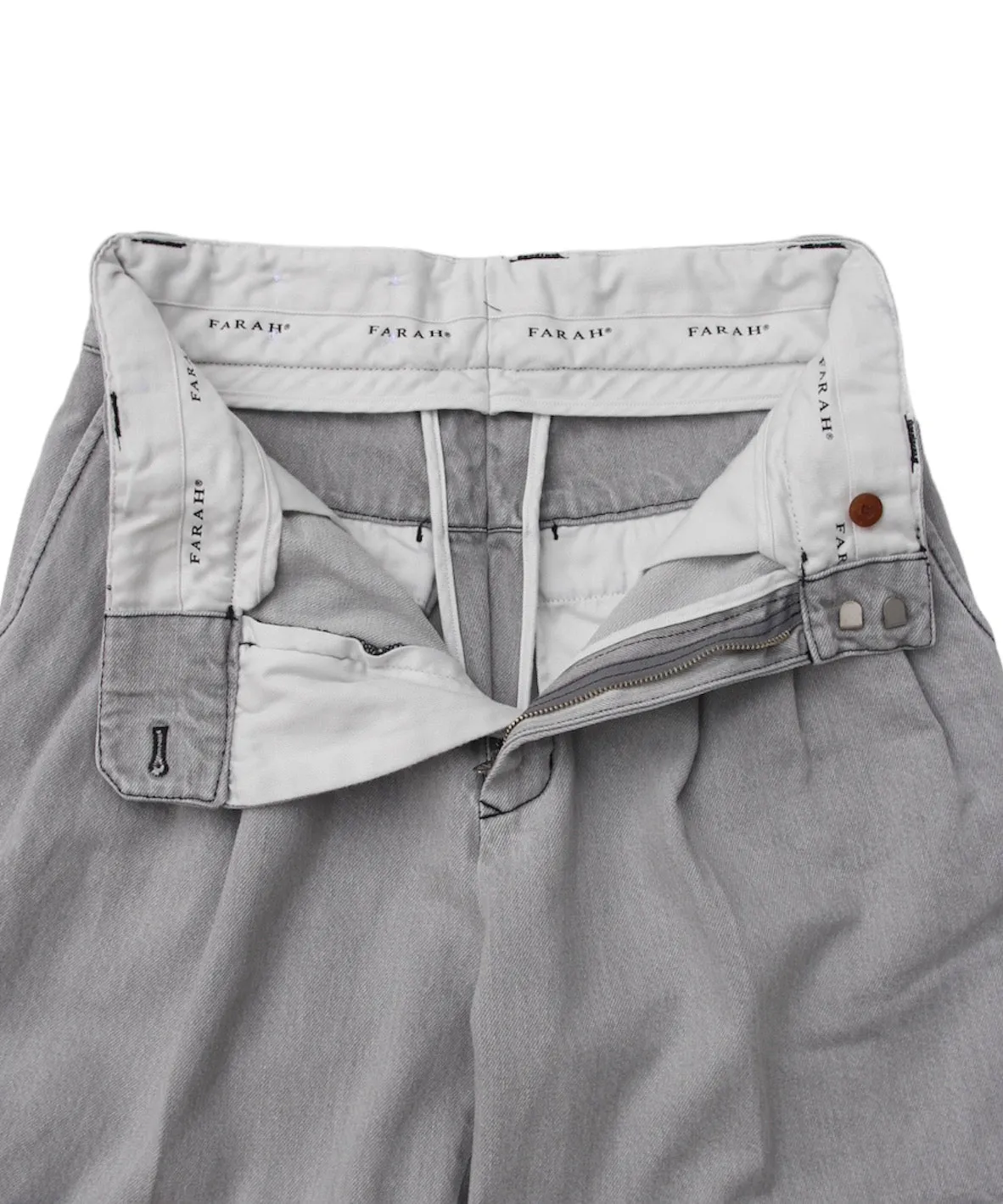 Three-tuck Wide Shorts "GRAY"