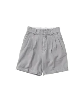 Three-tuck Wide Shorts "GRAY"