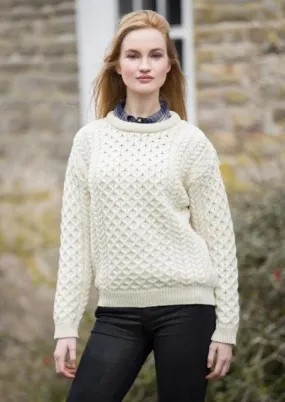 Traditional Women's Aran Sweater Super Soft