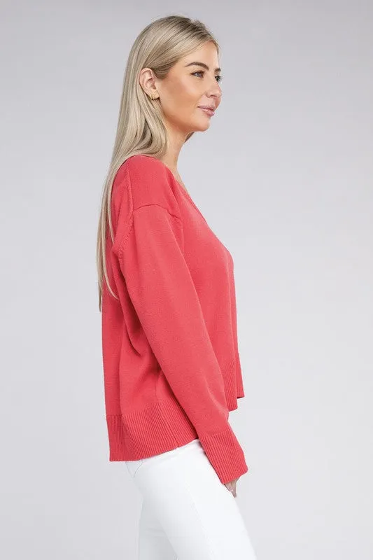 V Neck Soft Sweater