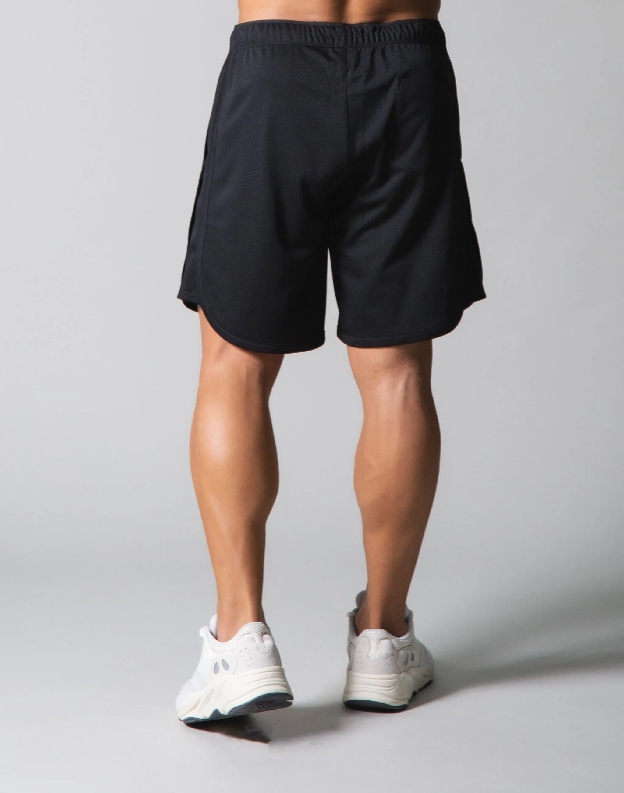 Wide Mesh Shorts - Black