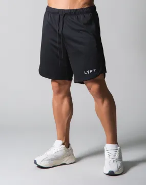 Wide Mesh Shorts - Black