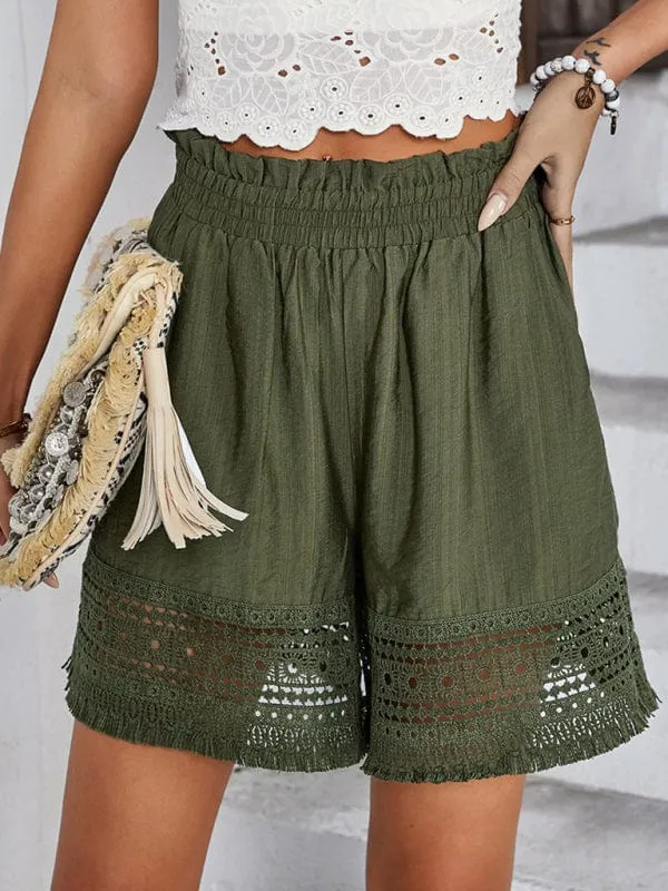 Women's Classy Bohemian Summer Lace Patchwork Wide Leg Shorts