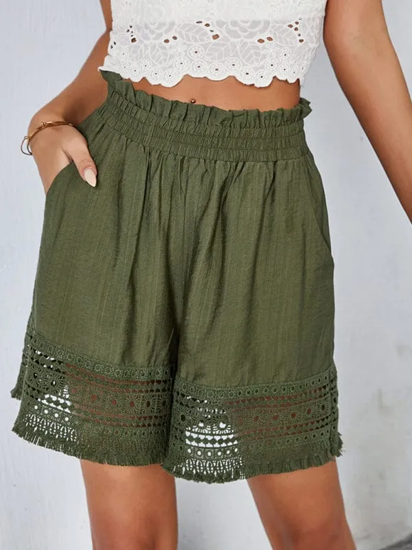 Women's Classy Bohemian Summer Lace Patchwork Wide Leg Shorts