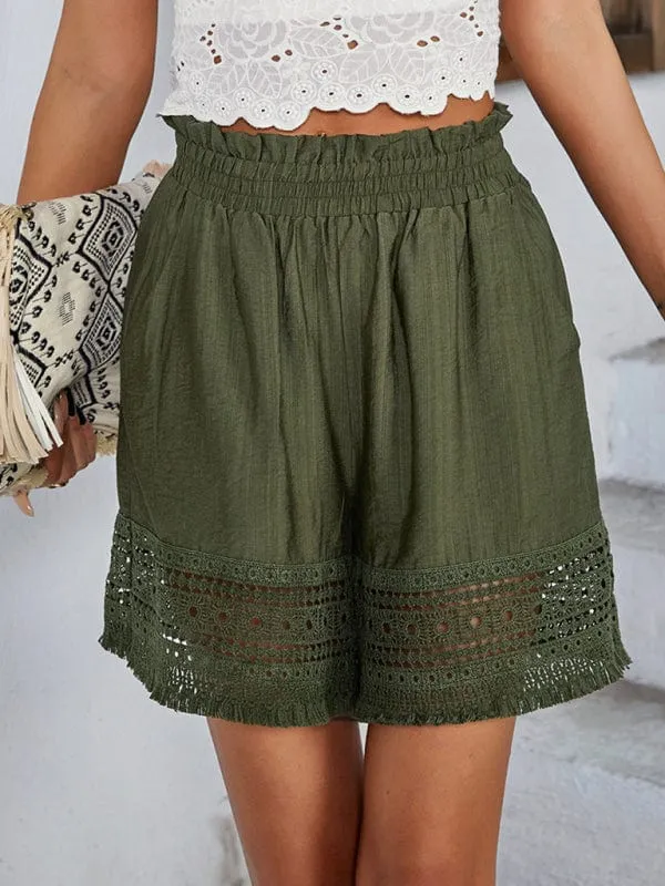 Women's Classy Bohemian Summer Lace Patchwork Wide Leg Shorts