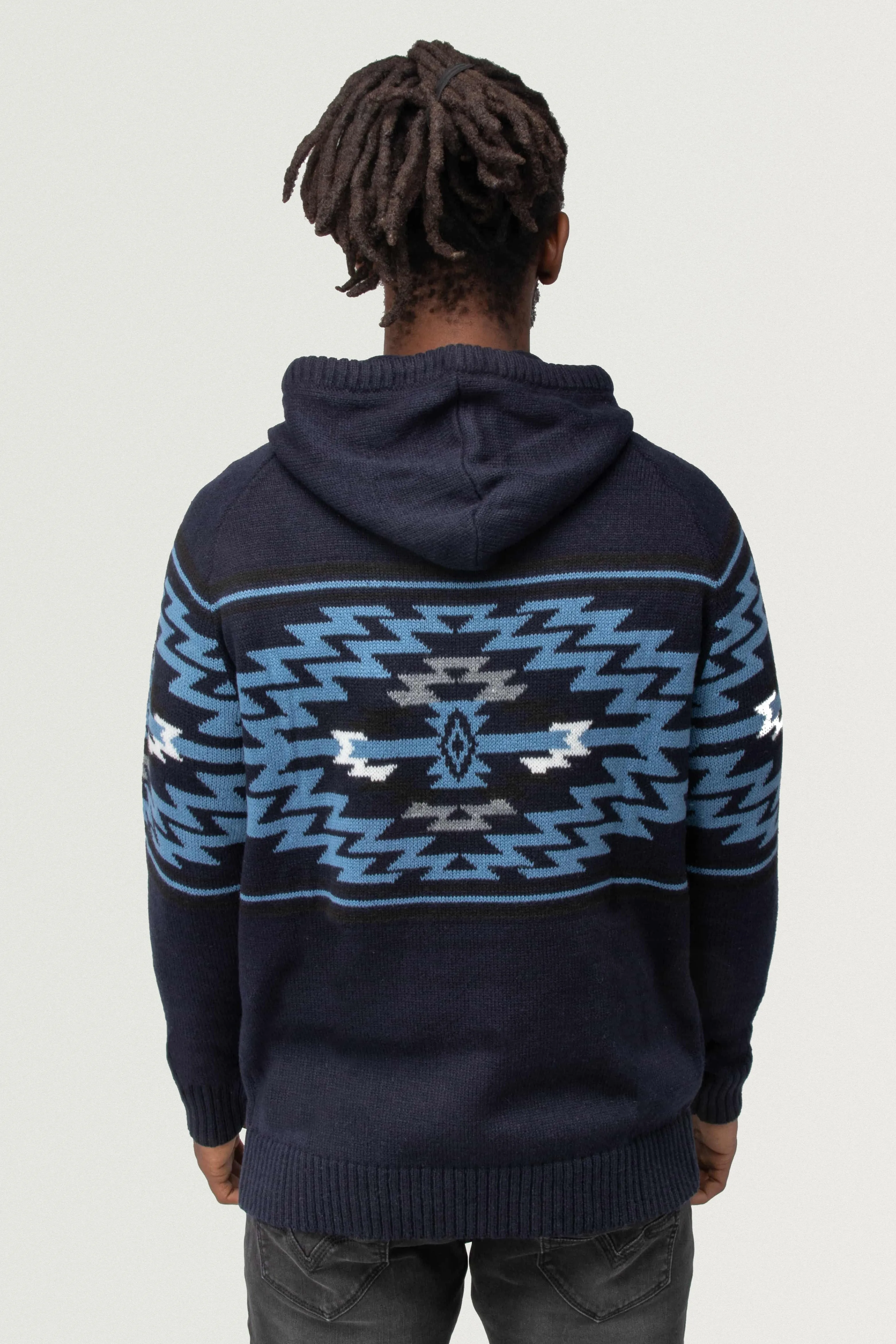 X RAY Men's Aztek Print Pullover Hoodie Sweater