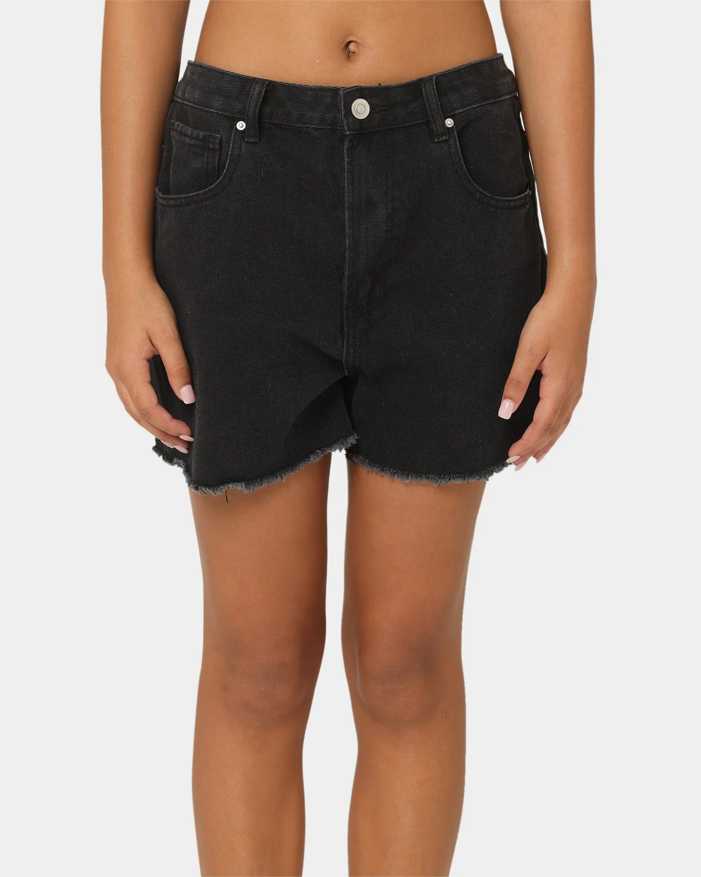 XXIII Women's Anemone Wide Leg Denim Shorts Black