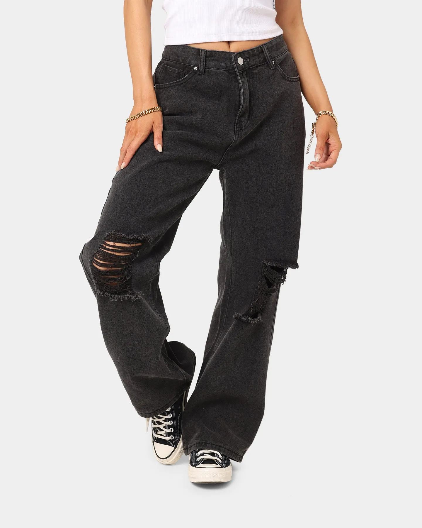 XXIII Women's Twila Baggy Jeans Black